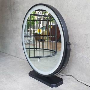 GNG014 Single-Sided Round Black LED-Lighted Desktop Makeup <b>Mirror</b> <b>Compact</b> and Foldable with Illuminated Feature - Product Image 4
