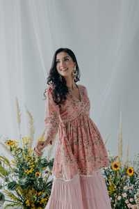 Traje Sharara y Top Estampado de Alta Calidad, Estilo Indio de Diseñador, para Mujer, Ideal para Bodas y Fiestas - Product Image 3