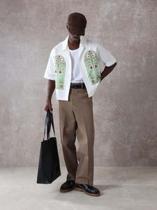 VARLDENS 100% Poliéster de alta calidad al por mayor Camisa Antiarrugas Streetwear Vidriera Estampado artístico Cierre de cremallera - Product Image 4