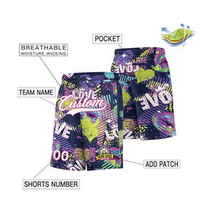 Pantalones cortos de baloncesto reversibles personalizados OEM al por mayor, uniforme de malla de poliéster impreso por sublimación para jóvenes y adultos - Product Image 2
