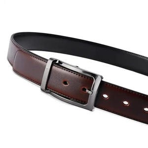 Venta directa de fábrica, cinturón de vestir de cuero para hombre hecho a medida, nuevo diseño, Material de piel de vaca con hebilla de acero, 3,5 cm de ancho personalizable - Product Image 2