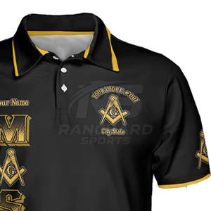 Polo personnalisé franc-maçon à manches courtes, haut en coton maçonnique, polo maçonnique pour homme, symbole maçonnique brodé, t-shirt - Product Image 5