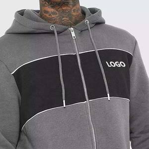 Ensemble de survêtement à capuche avec Logo personnalisé, marque privée, survêtement vierge de haute qualité pour homme, bloc de couleurs, fermeture éclair - Product Image 5