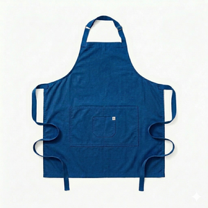 En gros, Tablier de travail en toile imperméable réutilisable, sans manches, à col suspendu, avec ceinture en dentelle, pour cuisine, restaurant, barbier, esthétique, avec logo personnalisé - Product Image 5