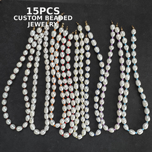 Collana girocollo estiva da donna con <span class=keywords><strong>perle</strong></span> barocche <span class=keywords><strong>lunghe</strong></span> e agata colorata, placcata oro 18 carati, con catena <span class=keywords><strong>di</strong></span> prolunga, ideale come regalo - Product Image 1