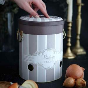 ถังเก็บมันฝรั่ง & หัวหอมโลหะ Ø175x225mm ภาชนะใส่อาหาร5L หรูหรา - Product Image 3