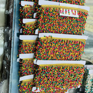 ลูกปัดประดับลูกปัดมือสไตล์วินเทจสำหรับเสื้อผ้าแนวกูตูร์และดีไซน์แฟชั่นลูกปัดหลากสีสำหรับตัดแต่งชนเผ่าและเสื้อผ้าแบบดั้งเดิม - Product Image 1