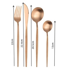 Juego de cubiertos de oro de alta calidad, tenedor de metal, cuchara, utensilios de cocina para bodas y otras ocasiones disponibles a precio mayorista - Product Image 5