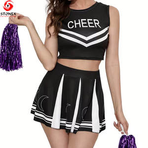Nouveaux ensembles d'uniformes de cheerleading de conception personnalisée fabriqués en usine, design dernier cri, 100% polyester, couleurs et tailles personnalisées, OEM/ODM disponibles - Product Image 5