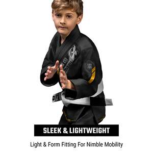 Kimono de Jiu-Jitsu Brésilien pour enfants, 300 g/m², tissage perlé, coton pré-rétréci, logo personnalisé, costume d'arts martiaux avec ceinture - Product Image 6