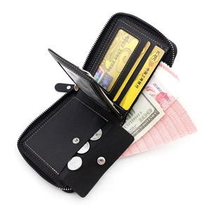 Portefeuille porte-cartes en cuir PU de haute qualité, portable, avec logo personnalisé, doublure en polyester, vente en gros pour hommes 2026 - Product Image 3