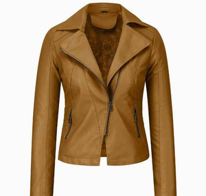 Incroyable vestes de moto en cuir Veste de motard pour femmes Veste en cuir pour femmes Hiver PU Vêtements d'extérieur en cuir - Product Image 1