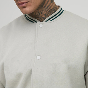 Chaqueta universitaria de talla grande con logotipo bordado de chenilla personalizado de alta calidad 100% chaqueta de béisbol de lana de algodón - Product Image 5