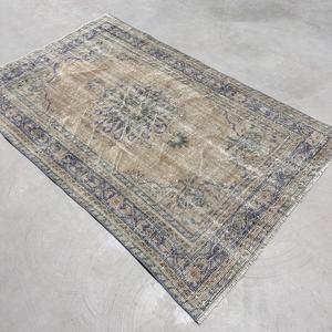 Alfombra Turca, Alfombra Vintage de 4.1x6.5 pies, Alfombra de Lana Azul - Product Image 3