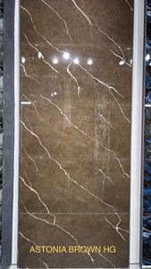 Damasta สีดำกันลื่น600*1200มม. พื้นผิวเป็นคลื่นเคลือบผิวพอร์ซเลนมันวาวสูงจากอินเดีย - Product Image 3