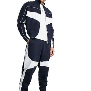 Ensembles de survêtement coupe-vent de jogging avec logo personnalisé de haute qualité Survêtement coupe-vent en nylon surdimensionné pour hommes avec fermeture éclair - Product Image 1