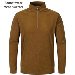 Sudadera Ligera para Hombre con Cierre de Cremallera de un Cuarto, Estilo Casual, Manga Larga, Cuello Alto Simulado - Product Image 1