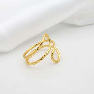 Minimalist Brass Wire <b>Ring</b> 18k Gold Plated Geometric <b>Statement</b> Wholesale <b>Ring</b> For Women+ - Product Image 3