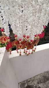 Corde de jasmin artificielle avec Lotus en MDF et fleurs Tentures murales de porte d'entrée Toran pour décor d'entrée de cantonnière de fenêtre de maison - Product Image 4