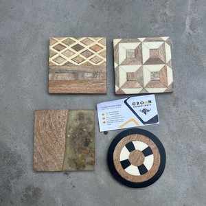 Juego de Posavasos Redondos de Madera de Acacia y Resina Epoxi, Diseño de Lujo, Hechos a Mano, Ecológicos, para Bebidas y Decoración de Mesa - Product Image 6