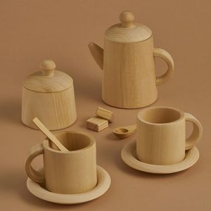 ชุดน้ำชาไม้มะพร้าวพร้อมหม้อและถาดไม้สไตล์นอร์ดิกเชอร์รี่พร้อมโลโก้ที่กำหนดเองชุดถ้วยน้ำชาไม้มะพร้าว - Product Image 1