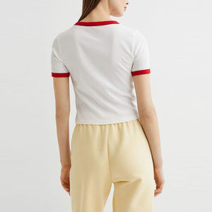 เสื้อยืดแขนสั้นสำหรับผู้หญิงเสื้อยืดคอกลมสีพื้นสำหรับฤดูร้อนเสื้อยืดแบรนด์สำหรับผู้ชาย - Product Image 2