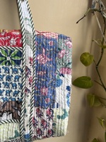 Sac de voyage matelassé multicolore en patchwork, fermeture éclair, grande capacité, écologique, léger, fabriqué en Inde