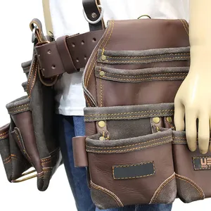 Top Quality <b>Tool</b> Bag With <b>Belt</b> for Sale Premium Quality Men's Genuine Leather <b>Tool</b> Kit <b>Belts</b> - Product Image 4