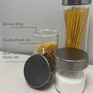 Holar-Organización de almacenamiento de alimentos, tarro de plástico transparente con tapa redonda plateada - Product Image 4