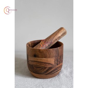 Mortier en bois fait à la main pilon avec pot de médecine en plastique outils d'herbes et d'épices à forte demande pour la maison et l'hôtel Resort utilisation - Product Image 4