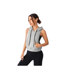 Haute qualité Logo personnalisé femmes sans manches à capuche Gym Stringer séchage rapide Jersey débardeurs hiver été doublé printemps - Product Image 1