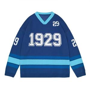 Pull en jacquard pour hommes, tricots, hiver, pull à col rond, en coton, tricoté, de créateur, avec LOGO personnalisé OEM et ODM personnalisés - Product Image 1