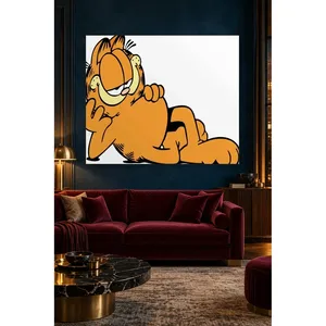 ฟิดา การ์ฟิลด์ นอนอยู่บนพื้นหลังสีขาว ภาพพิมพ์บนผ้าใบ - Product Image 5