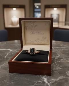 <b>Black</b> Spinel <b>Ring</b> 925 Sterling Silver with White AD Accent Stones Elegant <b>Women</b> Gemstone Jewelry Wholesale Supplier - Product Image 3