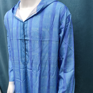 Robe musulmane traditionnelle pour hommes 2025 avec tenue à capuche à carreaux thobe brodé vêtements et accessoires islamiques - Product Image 4