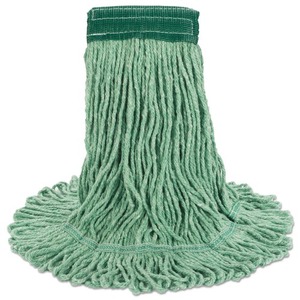 Boardwalk BWK502GNEA 5-inch Wet <b>Mop</b> Head Super Loop Cotton and Synthetic Fiber Medium Green - Product Image 2