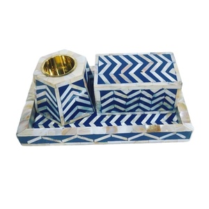 Juego de bandeja de quemador de incienso tradicional de Arabia Saudita, caja de bandeja de nácar con soporte de incienso de fragancia de incensario, juego de caja de madera Oud - Product Image 1