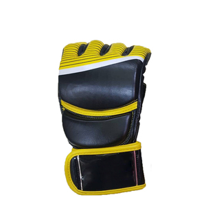 Guantes de entrenamiento de boxeo y MMA de cuero de vaca de medio dedo para hombres para artes marciales y combate - Product Image 3