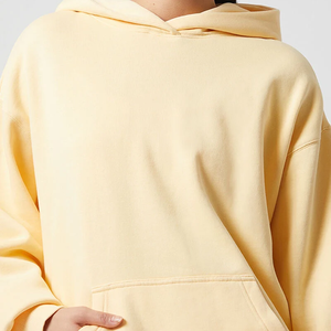 Sudadera con capucha de invierno de lana de algodón 100% de corte regular informal para hombre, ropa de calle de talla grande, uso diario, fabricante OEM ODM - Product Image 4