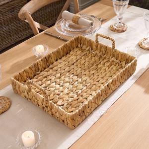 Bandeja de Jacinto de Agua Hecha a Mano de Lujo, Decoración de Habitación, Bandejas de Mimbre Tejidas a Mano Naturales y Sostenibles - Product Image 4