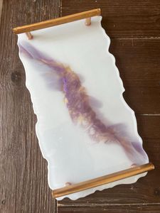 ถาดเรซิ่นทรงกลมสวยงามแบบใช้แล้วทิ้งเป็นมิตรกับสิ่งแวดล้อมถาดสำหรับเสริฟและตกแต่งบ้าน - Product Image 5