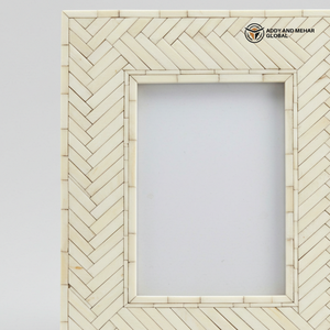 Cadre photo en incrustation d'os ivoire Artisan élégant décor de mosaïque artisanale - Product Image 5