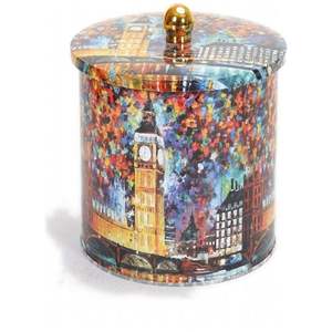 2.1L Afremov Big Ban Food Storage & <b>Container</b> 140x150mm <b>Metal</b> round Canister with Knob Handle - Product Image 1