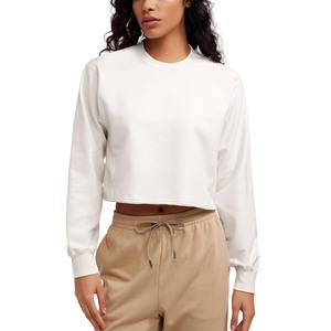 Personnalisé 100% coton Offre Spéciale blanc surdimensionné à manches longues haut court sweats pour femmes haut de haute qualité exigé - Product Image 1