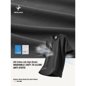 T-shirt d'extérieur à séchage rapide STREETLAB pour homme, manches courtes, 100 % polyester, évacuation de l'humidité, coupe ample, respirant - Product Image 3