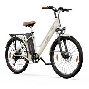 Bicicleta Eléctrica OneSport OT18-3 - Cambios Shimano de 7 Velocidades, Horquilla con Suspensión, Frenos de Disco Delanteros/Traseros, Velocidad Máxima de 25 KM/H, Alcance de 40 KM, Obsidiana/Marfil - Product Image 2