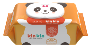 Vente en gros de 100 pièces de lingettes humides en tissu non tissé Kinkin pour nettoyer la peau à l'eau purifiée pour bébés et enfants - Product Image 3