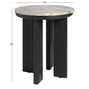 Mesa Auxiliar Moderna Redonda de Mármol y Madera de Mango para Sala de Estar, Dormitorio, Apartamento, Gimnasio, Hotel, Entrada - Tamaño Personalizado Disponible - Product Image 4