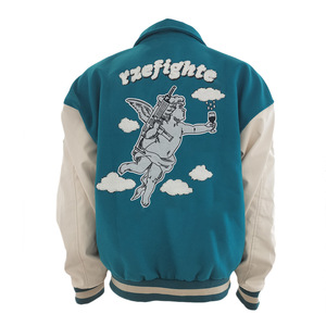 Wholesale Designer Clothing Blank Custom Logo Baseball Jackets Stretch Cotton Embroidery Varsity Jacket - Product Image 2