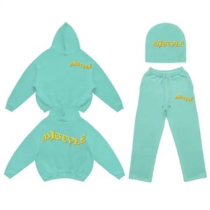 Survêtement d'entraînement en polaire pour hommes, ensemble deux pièces imprimé solide pour le jogging d'hiver, combinaison de sport respirante - Product Image 1